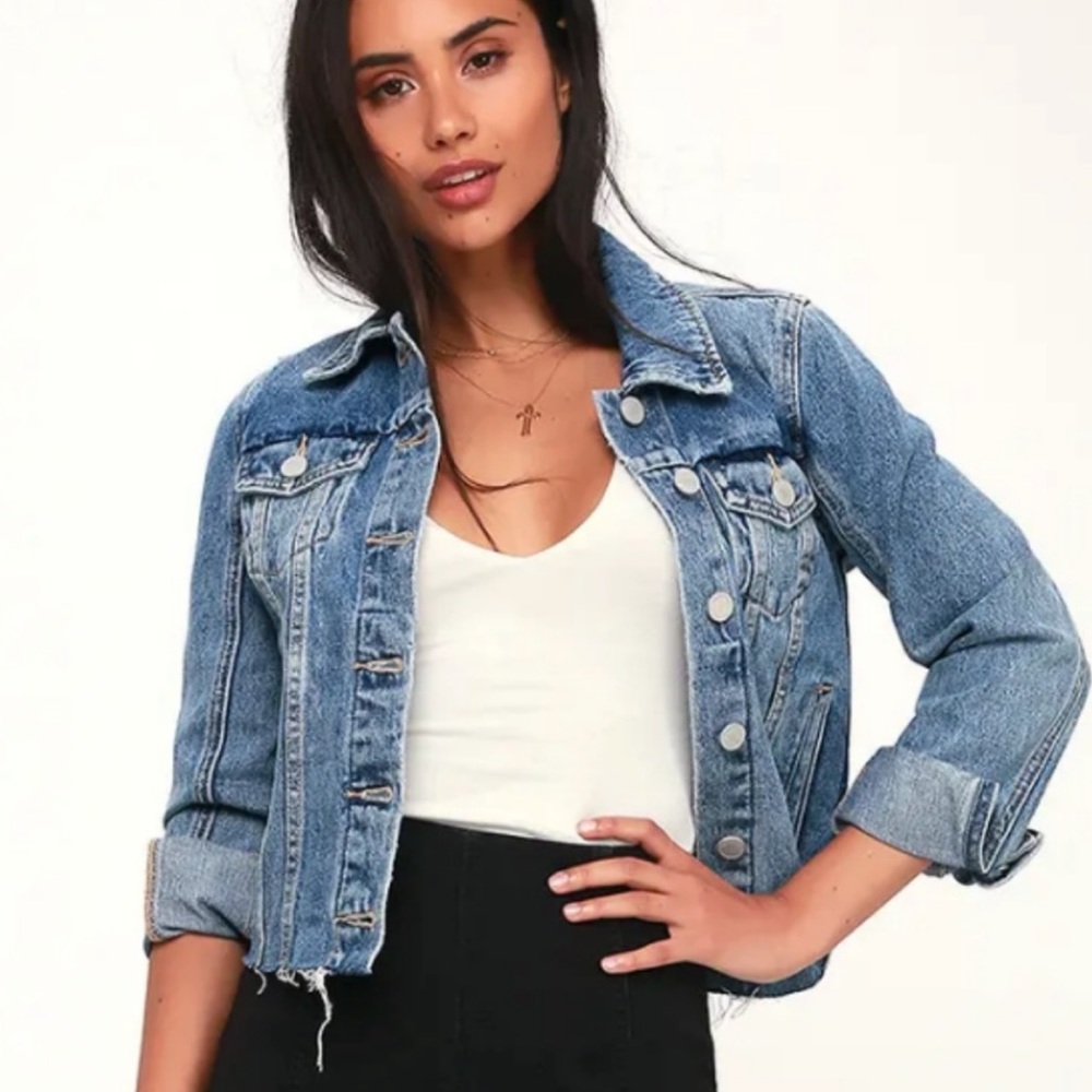BLANK NYC Raw Hem Distressed Denim Jean Jacket - Small